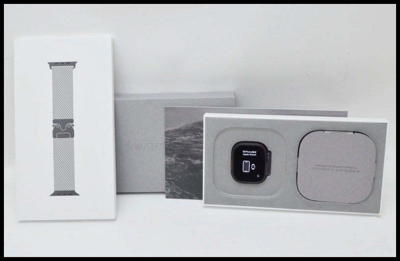良品 Apple Watch Ultra2 MYTC3J/A 49mm ブラックチタニウム ミラネーゼループ M アップル ウォッチ_画像1