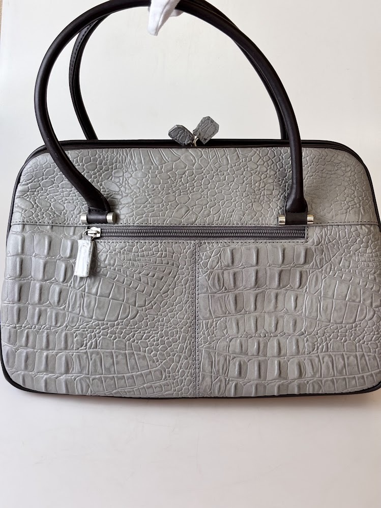 Speranza 牛革 がま口 トートバッグ グレー レディース _画像2