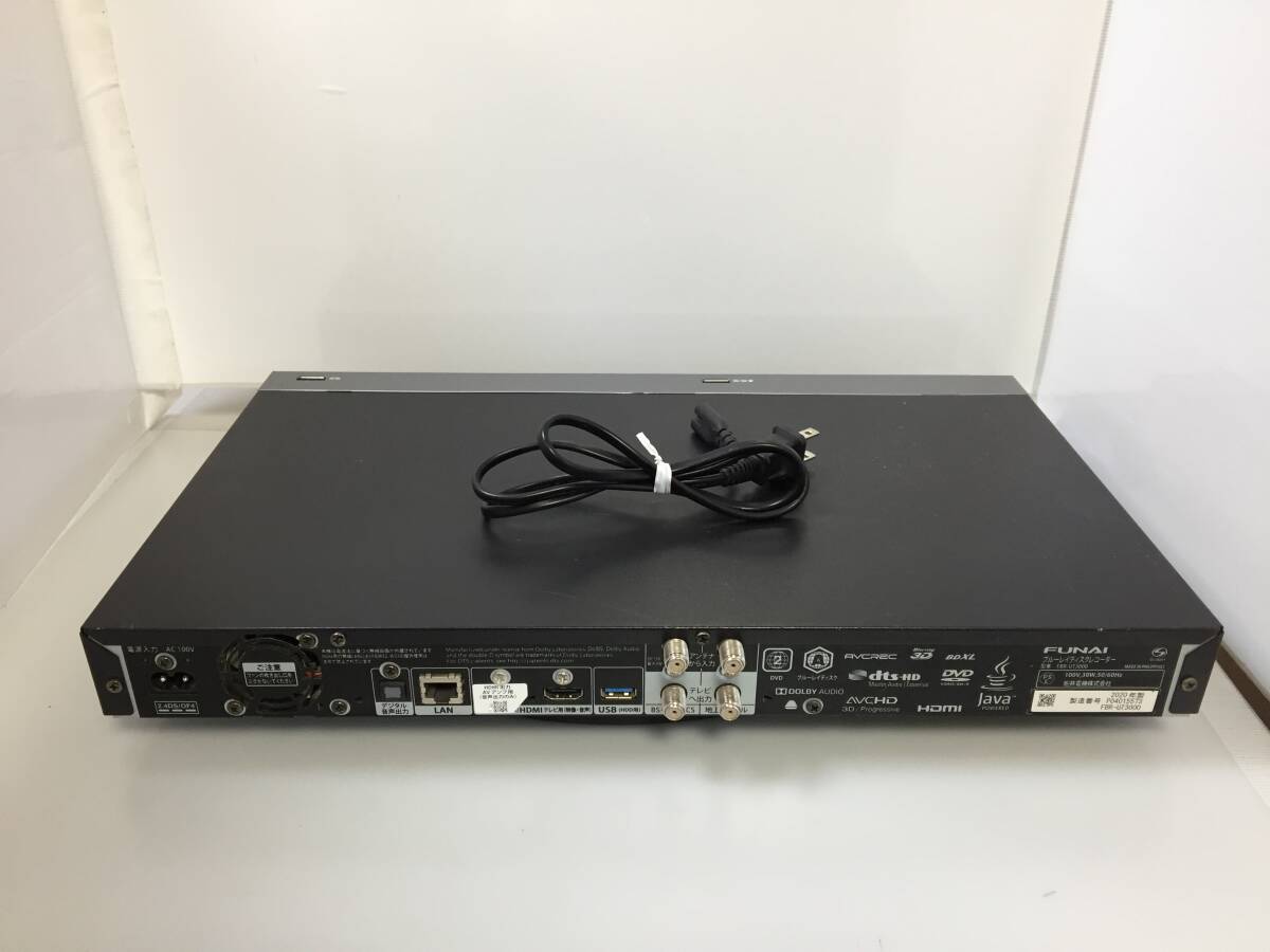 FUNAI ブルーレイレコーダー FBR-UT3000　2020年製　中古品9951_画像6