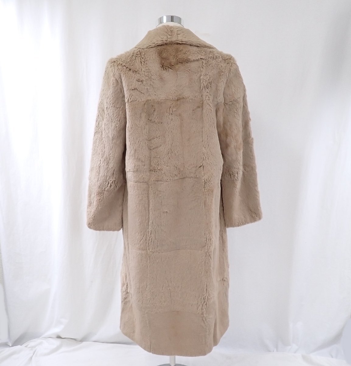 ★i BLUES/イブルース 毛皮コート 40/レディースM～L相当/ブラウン系/ラビットファー/フロントオープン&1976800136_画像2