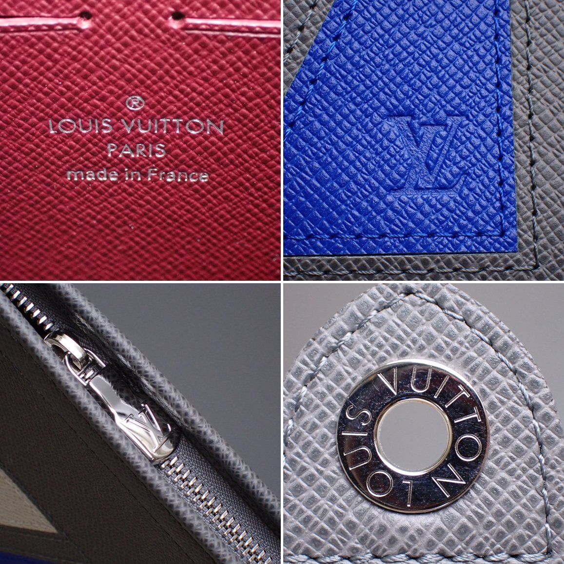 ★未使用 LOUIS VUITTON/ルイヴィトン タイガレザー ヴォワヤージュ クラッチバッグ M59147/グレー/セカンドバッグ/袋・箱付き&1843300183_画像5