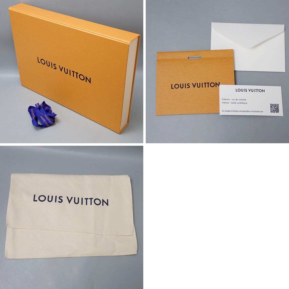 * не использовался Louis Vuitton монограмма гобелен Voyage MM клатч M80034/ темно-синий серия / Denim / пакет * с коробкой &1843300184
