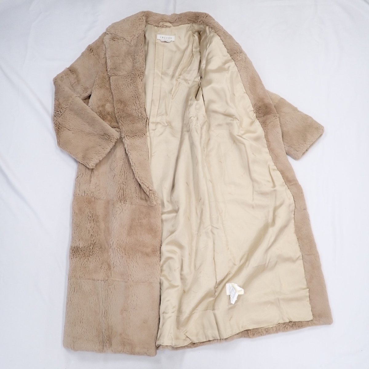 ★i BLUES/イブルース 毛皮コート 40/レディースM～L相当/ブラウン系/ラビットファー/フロントオープン&1976800136_画像4