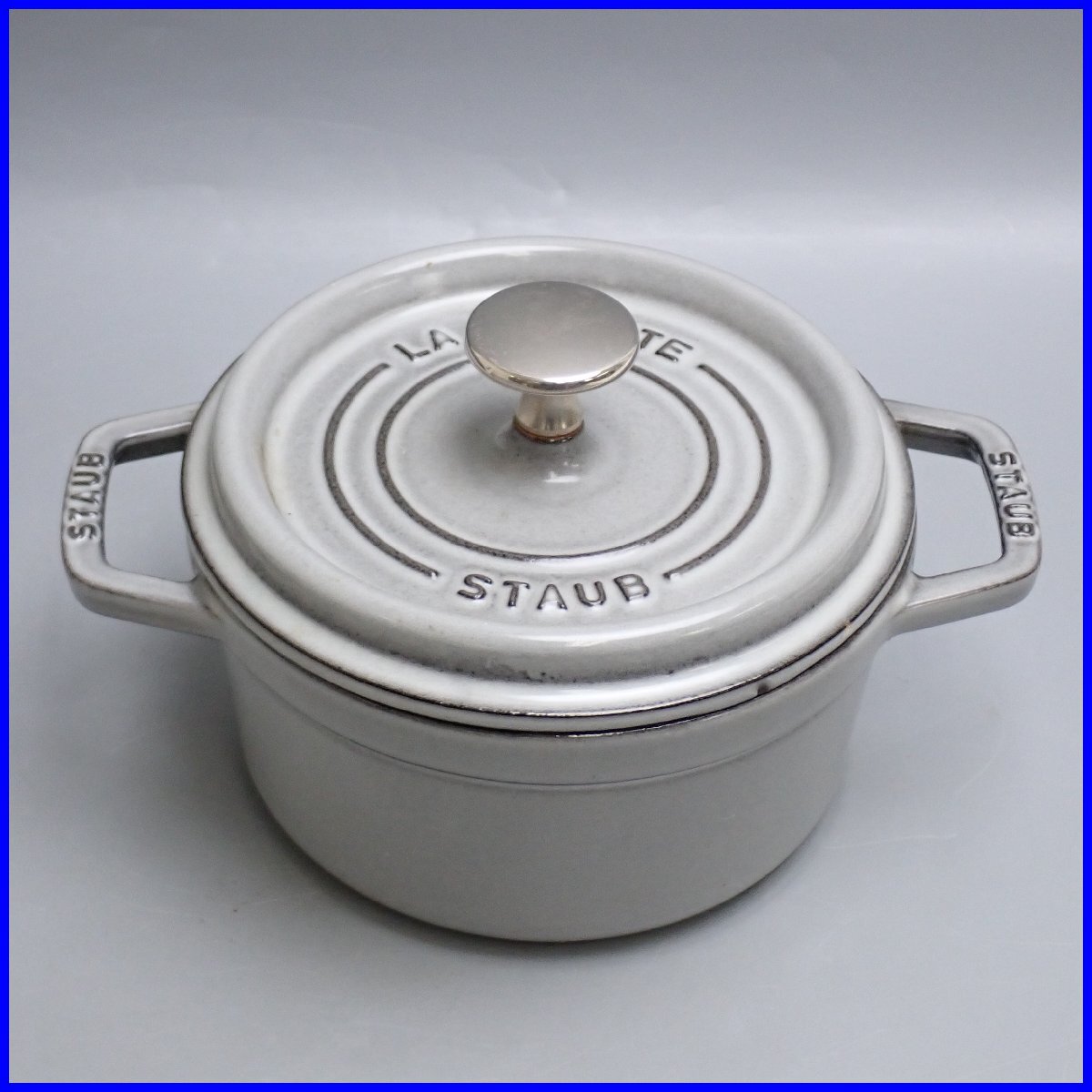 *STAUB/ -тактный ub pico *ko раскладушка раунд 16cm/ серый / чугун / сигнал low кастрюля / кастрюля с двумя ручками / кухонная утварь &1098400024