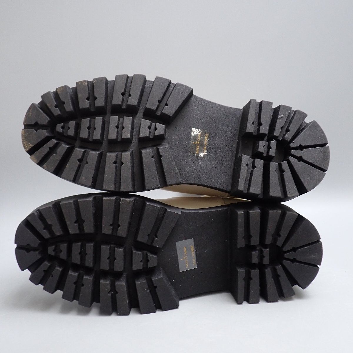 ★未使用 SENSE OF PLACE/センスオブプレイス ボリュームソールニットブーツ L/レディース24～24.5cm相当/アイボリー/レザー&2186400015_画像4