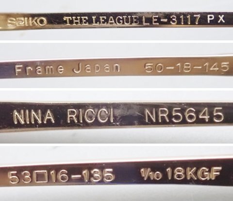 *NINA RICCI/ Nina Ricci NR5645 18KGF & SEIKO/ Seiko Zari -gLE-3117PX раз ввод очки 2 пункт / Gold / очки &2164800043