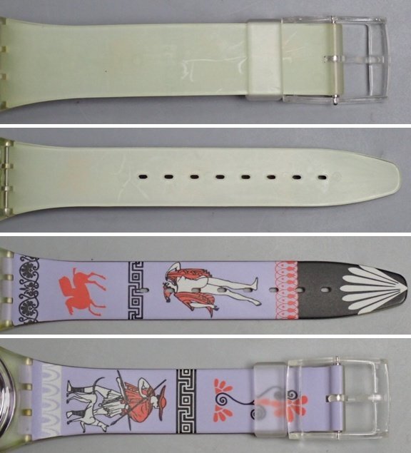 ★未使用 Swatch/スウォッチ DISCOBOLUS GK141 クォーツ腕時計/ネイビー/パープル/古代ギリシャ/ケース付き/ジャンク扱い&1721700051_画像4