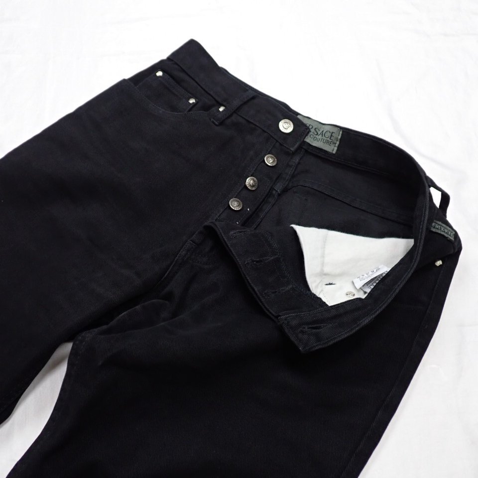 ★ヴェルサーチ ジーンズクチュール デニムパンツ W31/メンズS相当/ブラック/コットン100%/ボタンフライ&2177900002_画像3