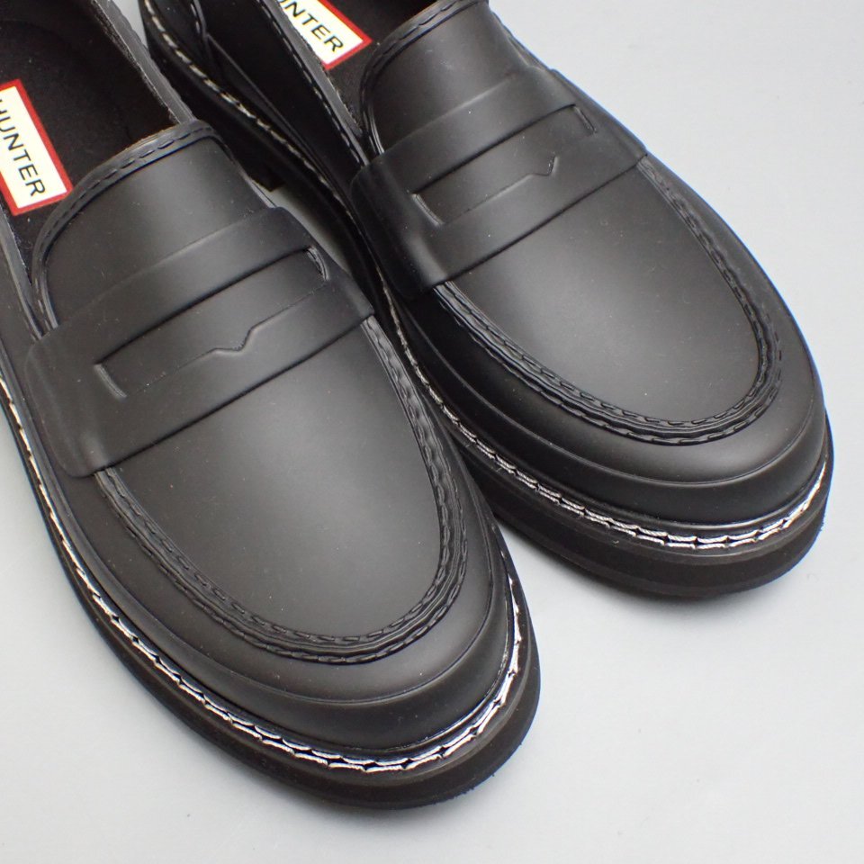 ★未使用 HUNTER/ハンター リファインドステッチ ペニーローファー 6/レディース24cm相当/ブラック/WFF1089RMA/レインシューズ&2184000008_画像5