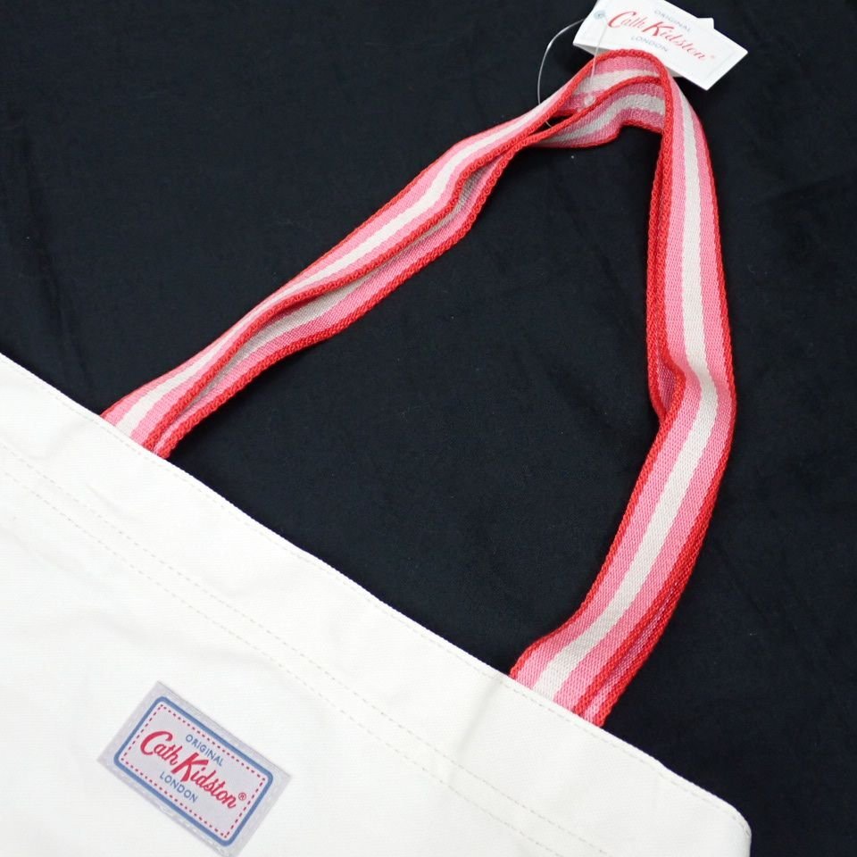 ★未使用 Cath Kidston/キャスキッドソン トートバッグ 2点セット/オフホワイト/ピンク/肩掛けOK/A4サイズ対応&2104600035_画像4