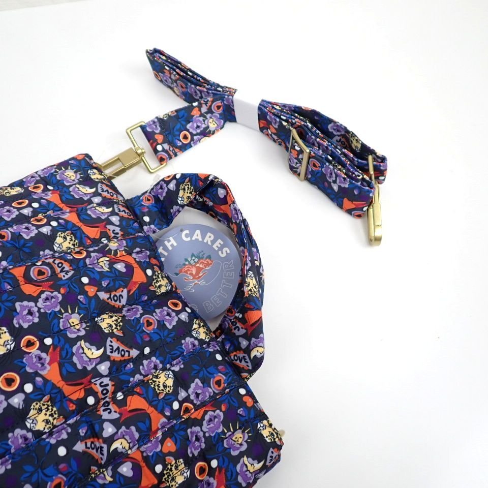 ★未使用 Cath Kidston/キャスキッドソン 2wayハンドバッグ ダークグレー×パープル系/花柄/ショルダーベルト付き&2104600038_画像4