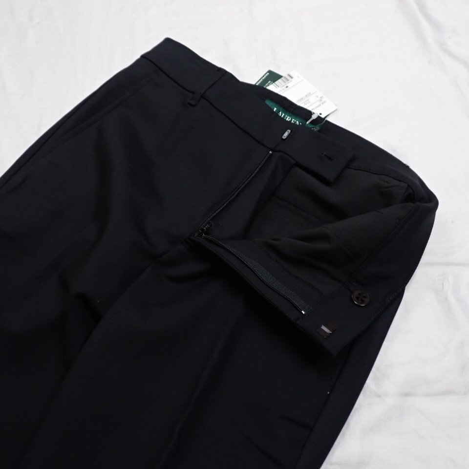 ◆未使用 ローレンラルフローレン ストレートパンツ 0/レディースM~L相当/ブラック/コットン他/ストレッチ&1111103753_画像3