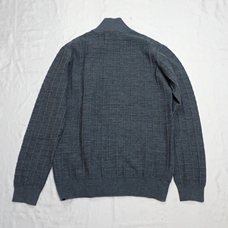 ★美品 カルバンクラインプラティナム ジップアップ ニットジャケット メンズM/ダークグレー/ウール混&2032300359_画像2