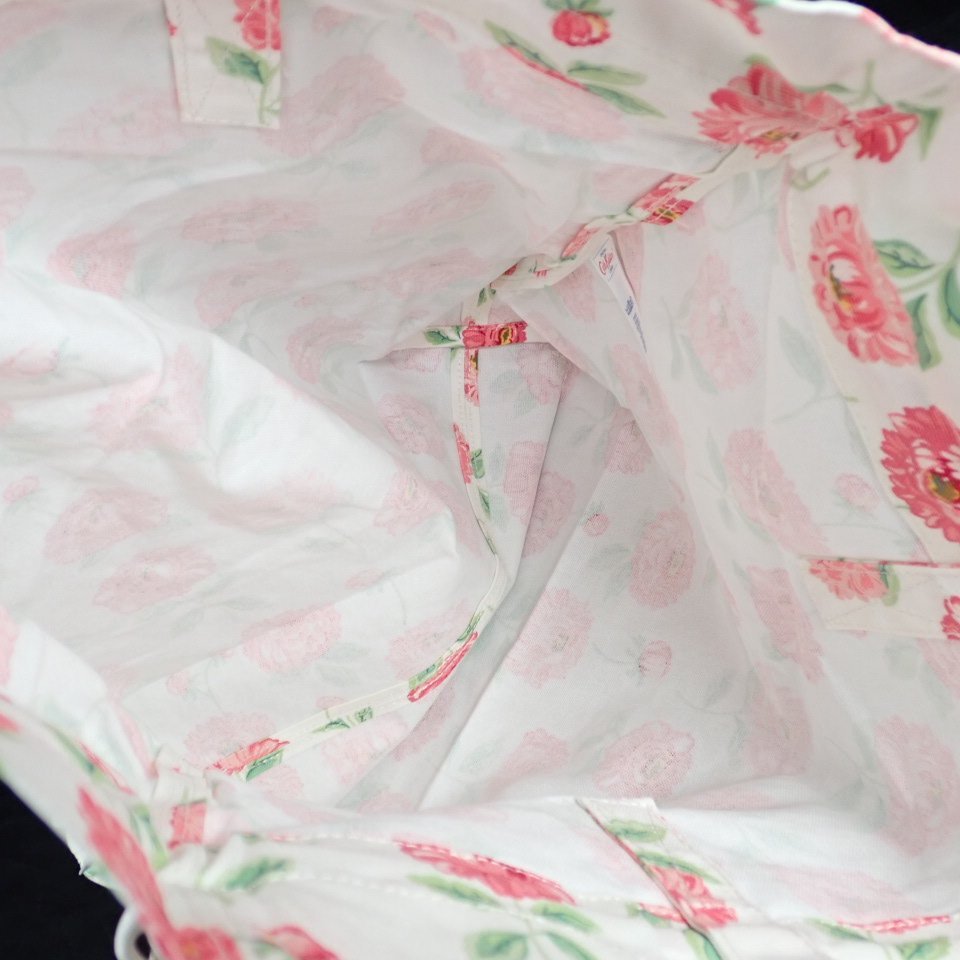 ★未使用 Cath Kidston/キャスキッドソン ヒッチトート ショッパー ダリア/オフホワイト/花柄/肩掛けOK/バッグ&2104600041_画像5