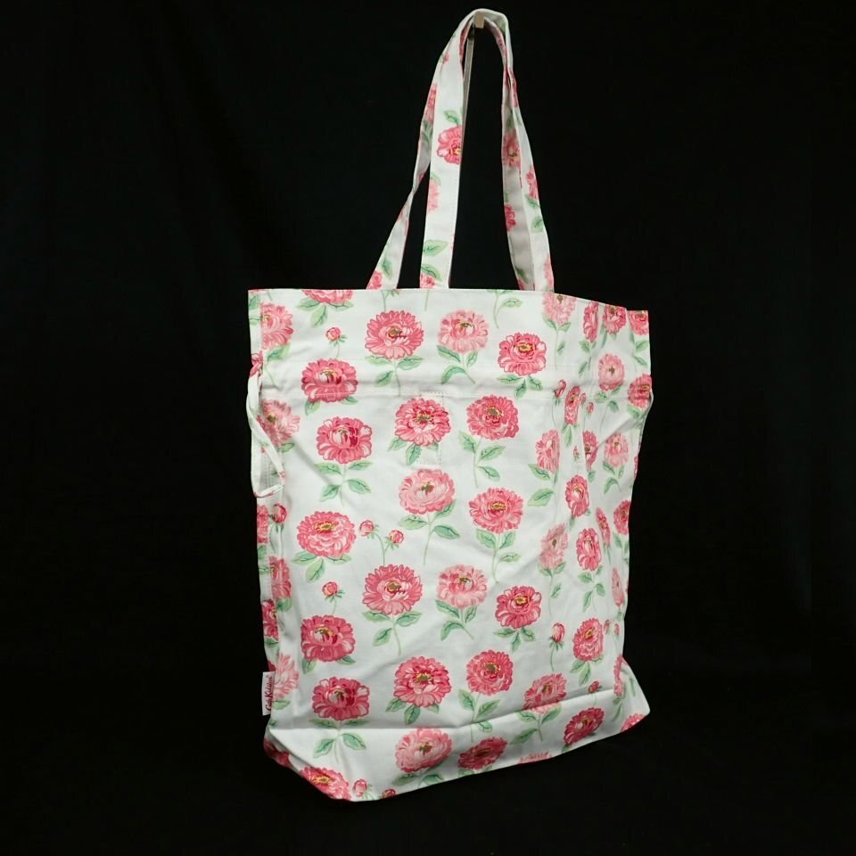 ★未使用 Cath Kidston/キャスキッドソン ヒッチトート ショッパー ダリア/オフホワイト/花柄/肩掛けOK/バッグ&2104600041_画像2