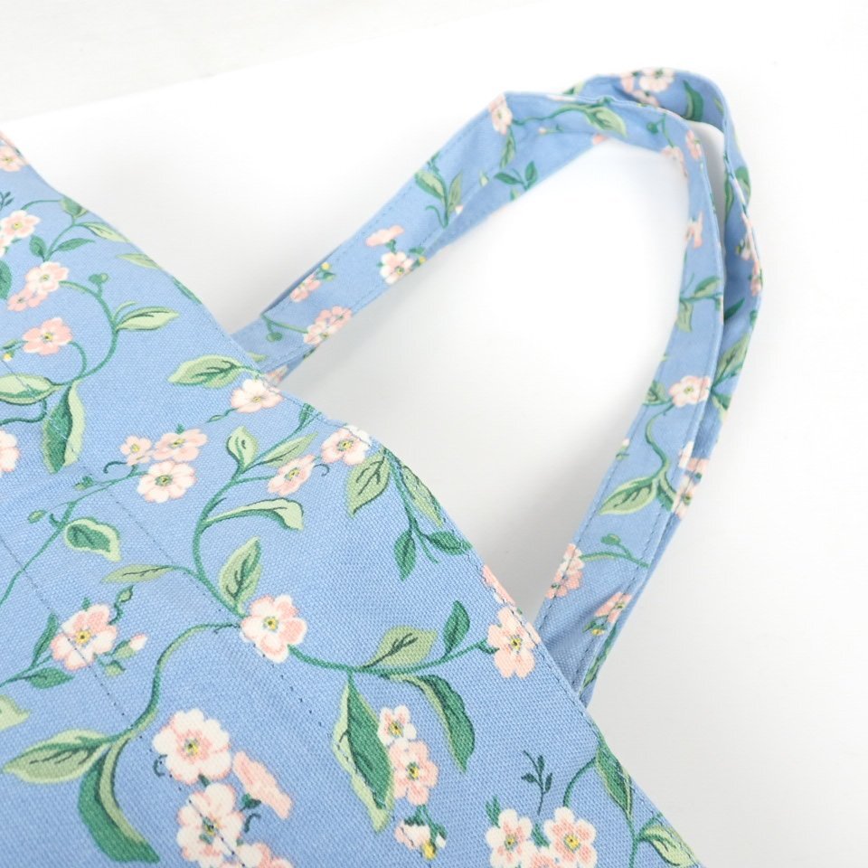 ★未使用 キャスキッドソン ヒッチ トートバッグ Forget me not/忘れな草 ミッドブルー/コットン100%/肩掛けOK&2104600054_画像4