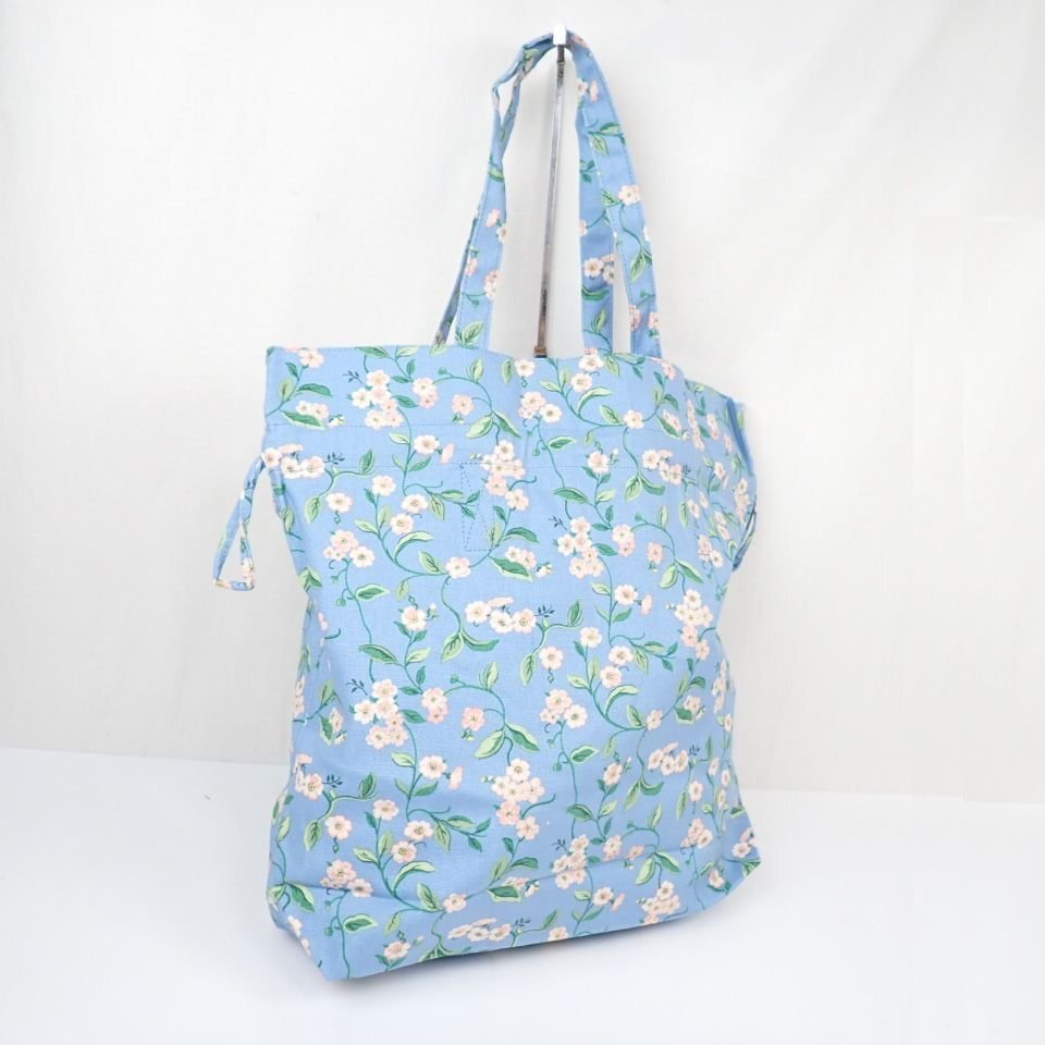 ★未使用 キャスキッドソン ヒッチ トートバッグ Forget me not/忘れな草 ミッドブルー/コットン100%/肩掛けOK&2104600054_画像2