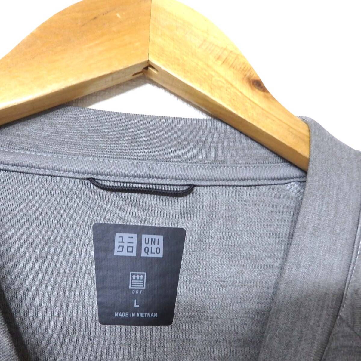 【送料無料】 ユニクロ　ウルトラストレッチドライスウェットシャツ　グレー霜降り　Lサイズ/メンズ　_画像4