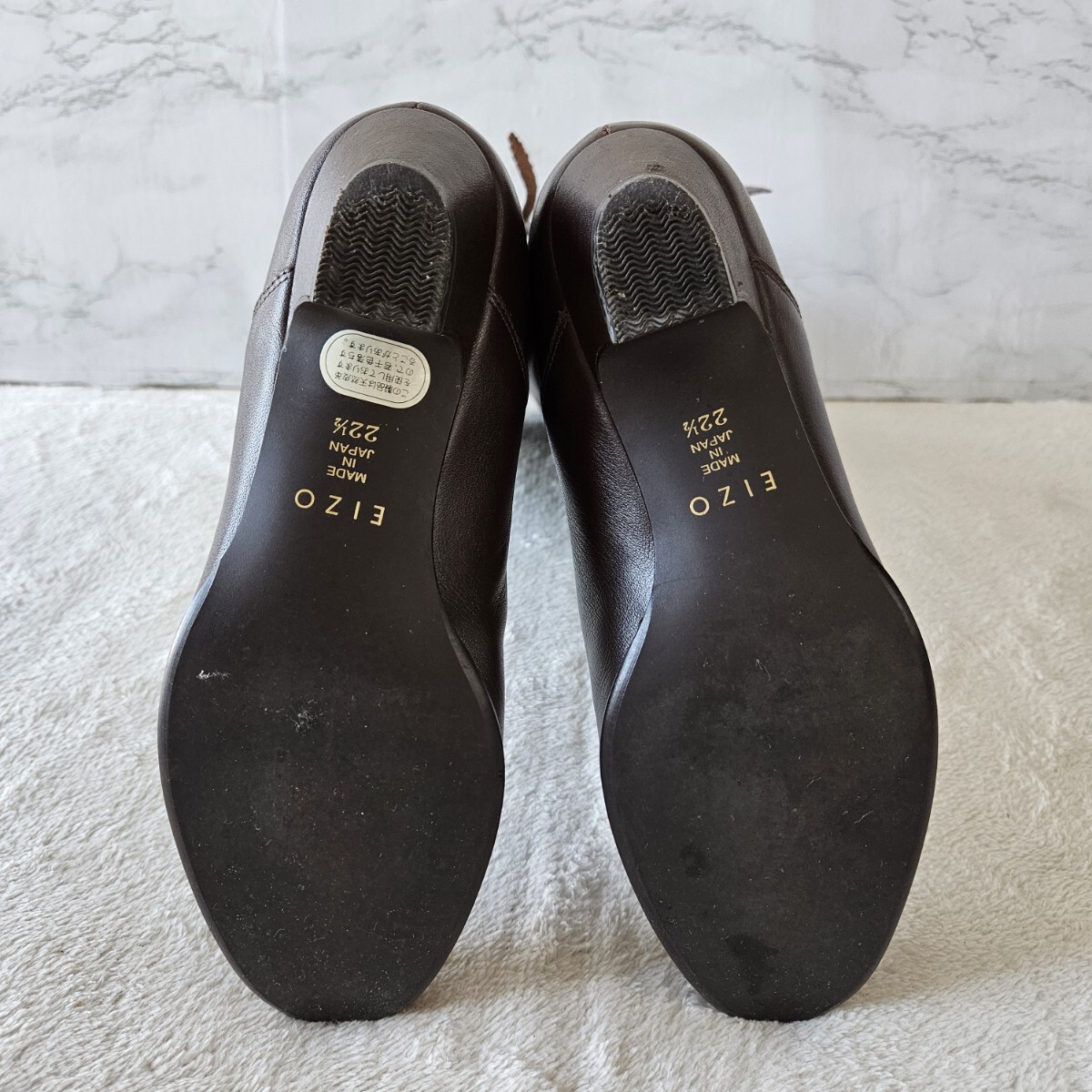 EIZO エイゾー chuchoter 天然皮革 ロングブーツ バックリボン ブラウン サイズ22.5cm かかとのすり減りが若干あります_画像6