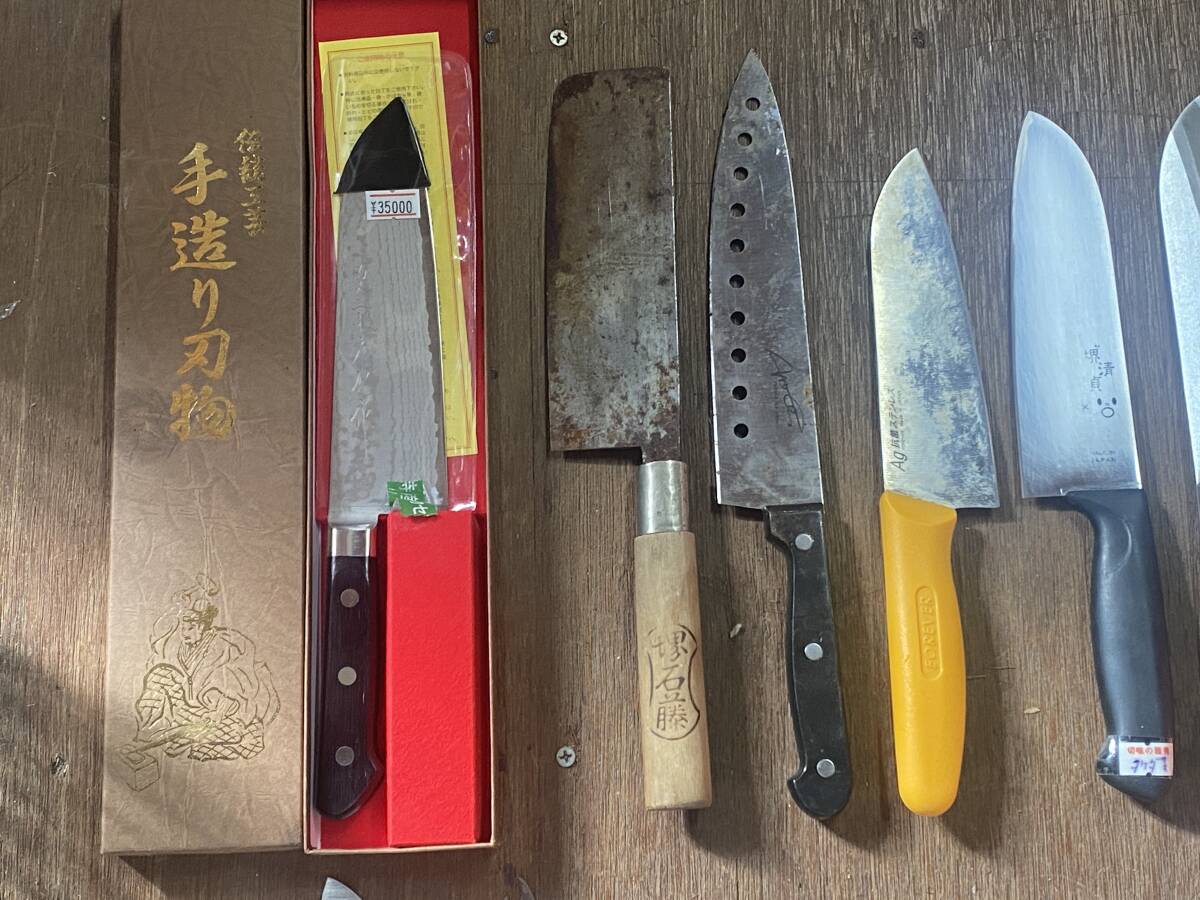 E-1331 [ включение в покупку не возможно ]980 иен ~ текущее состояние товар кухонный нож суммировать 20 позиций комплект три дерево .. произведение / Sakai Kiyoshi . произведение / правильный . произведение и т.п. режущий инструмент кухонная утварь нож 