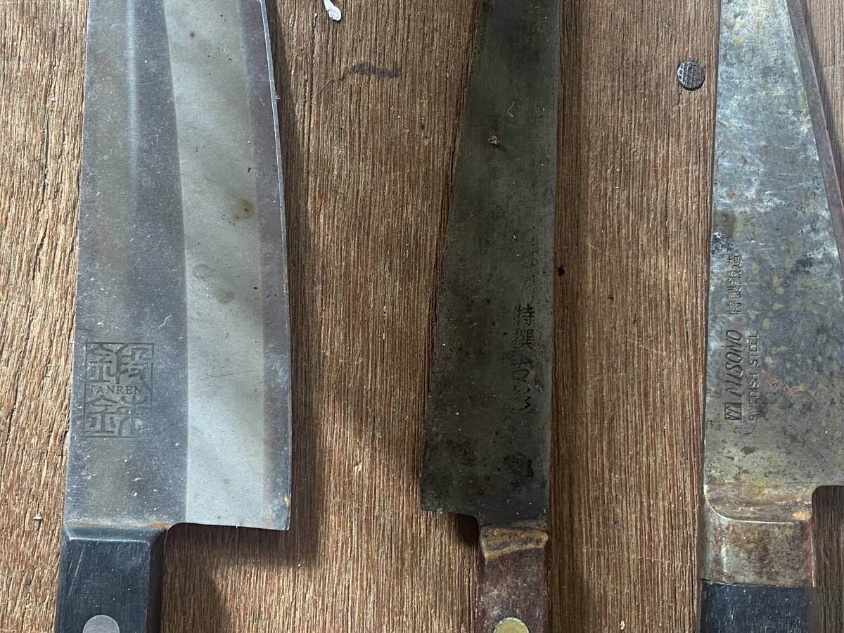 E-1333 [ включение в покупку не возможно ]980 иен ~ текущее состояние товар кухонный нож суммировать 20 позиций комплект Nakamura . Akira /. изначальный / старый криптомерия и т.п. режущий инструмент кухонная утварь товары для кухни нож 