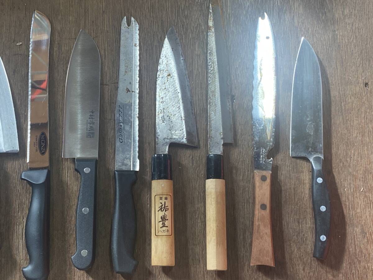 E-1335 [ включение в покупку не возможно ]980 иен ~ текущее состояние товар кухонный нож суммировать 20 позиций комплект tojiro произведение / Nakamura . Akira /.. и т.п. режущий инструмент кухонная утварь товары для кухни нож 