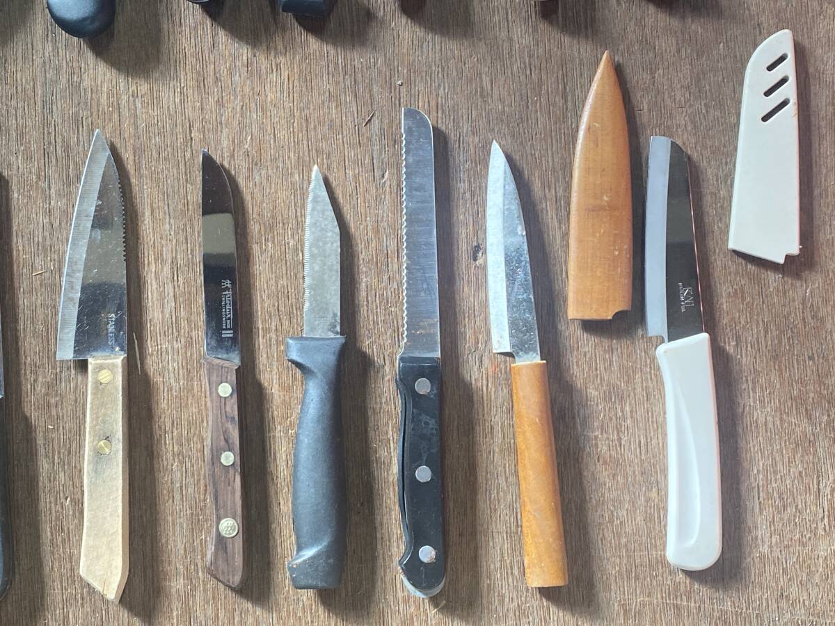 E-1335 [ включение в покупку не возможно ]980 иен ~ текущее состояние товар кухонный нож суммировать 20 позиций комплект tojiro произведение / Nakamura . Akira /.. и т.п. режущий инструмент кухонная утварь товары для кухни нож 