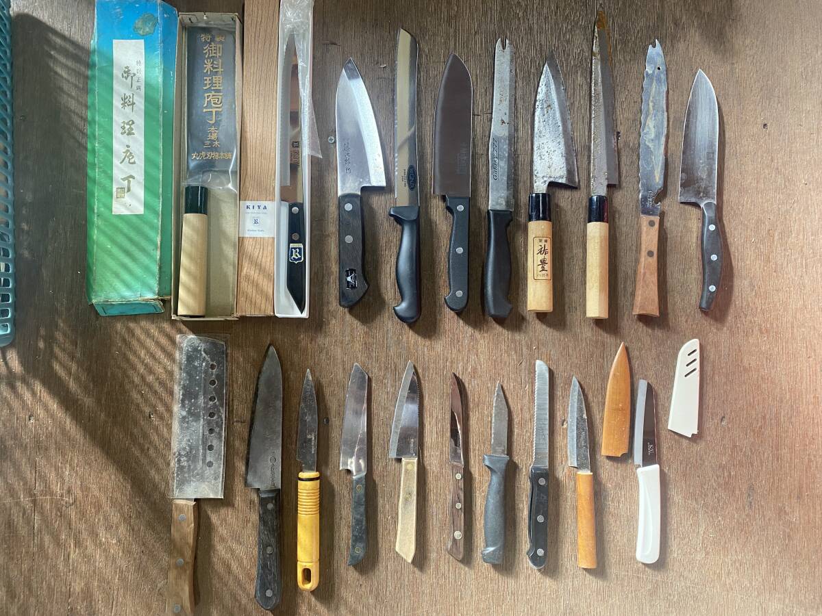 E-1335 [ включение в покупку не возможно ]980 иен ~ текущее состояние товар кухонный нож суммировать 20 позиций комплект tojiro произведение / Nakamura . Akira /.. и т.п. режущий инструмент кухонная утварь товары для кухни нож 