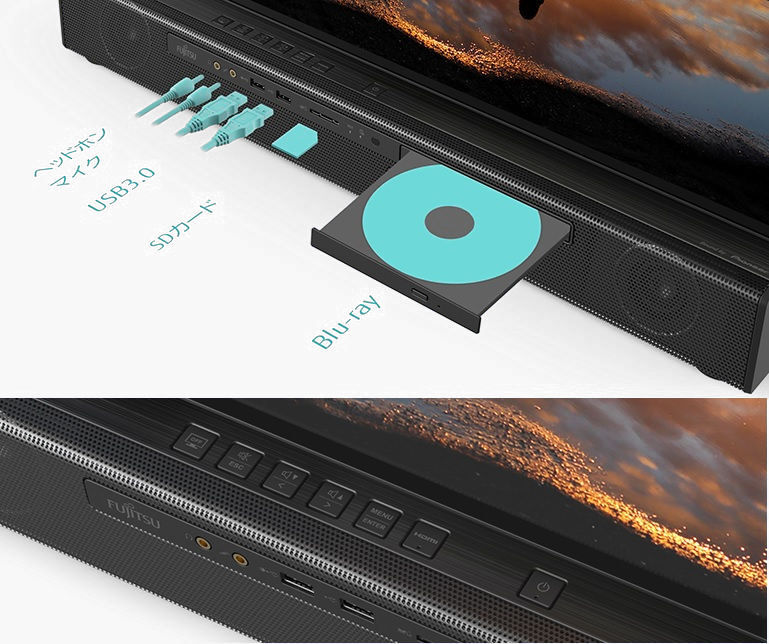 Win11Pro!27型ESPRIMO【新品!SSD 2TB+HDD 6TB】10世代HexaCore-i7/メモリ32GB/Wi-Fi 6/3波TV W録/Blu-ray/スマートTV/ハイレゾ/HDMI/Office_画像9