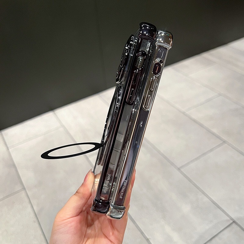 iPhone 17 16 15 14 13 12 11 Pro Max Plus air e ケース レンズ保護 リング付き MagSafe充電 耐衝撃 クリアケース スタンド機能 スマホ _画像9