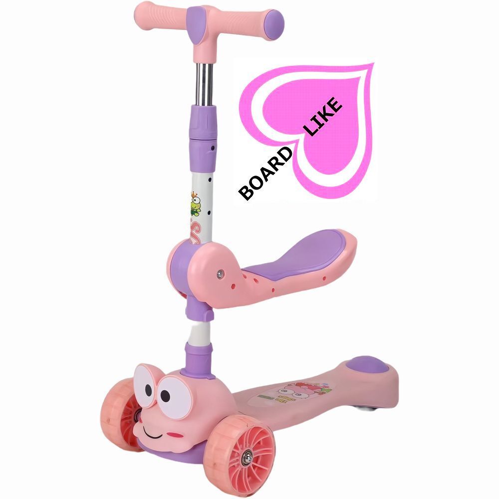 キッズ専門店、子供の成長に必要な玩具7桃■スマイル■2WAY■キックスクーター■ボードライク■キックスケーター■キックボード■手押し車_画像2