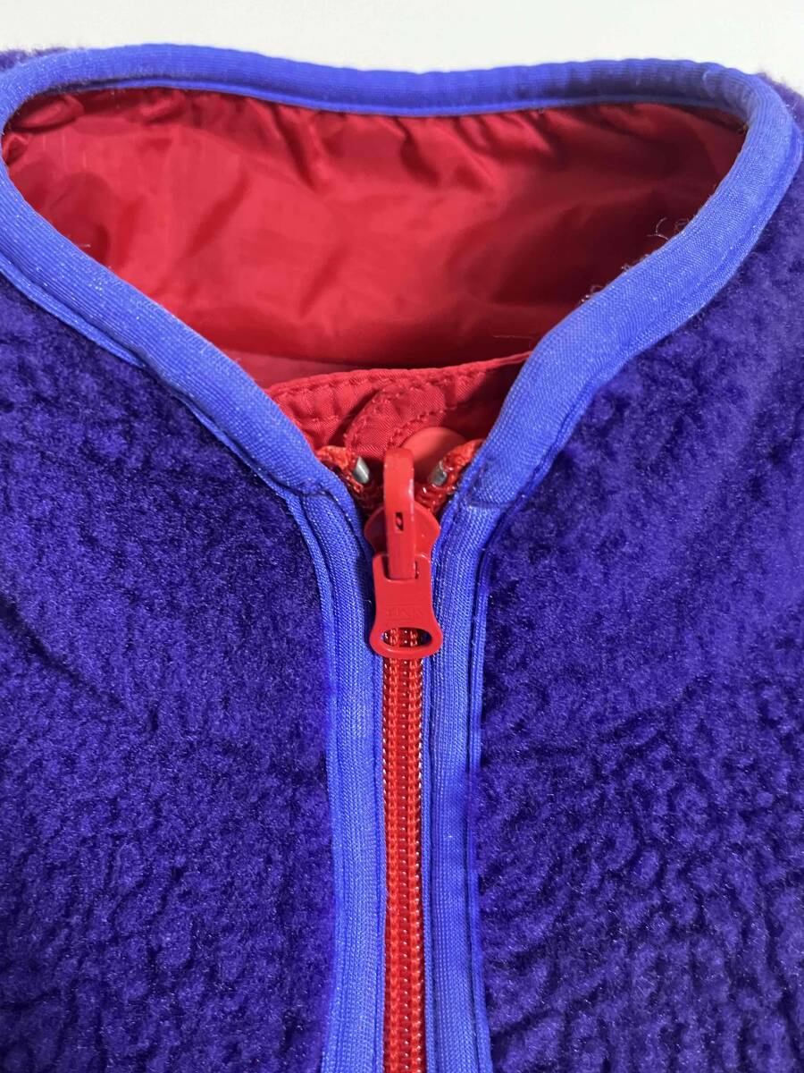 Patagonia パタゴニア グリセード エッグプラント フレンチレッド サイズM フリース ナイロン USA製 ビンテージ 90年代 アウトドアウエア_画像4