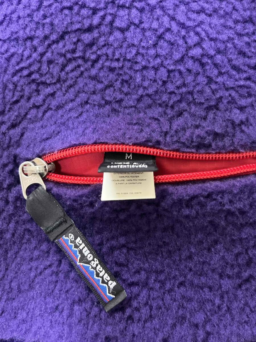 Patagonia パタゴニア グリセード エッグプラント フレンチレッド サイズM フリース ナイロン USA製 ビンテージ 90年代 アウトドアウエア_画像6