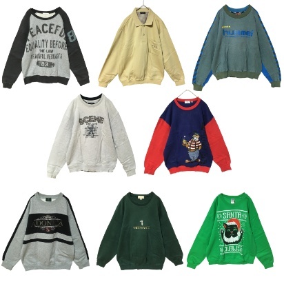 メンズ スウェット 古着 卸 まとめ売り 8着 Mサイズ Lサイズ TRUSSARDI トラサルディ hummel_画像1