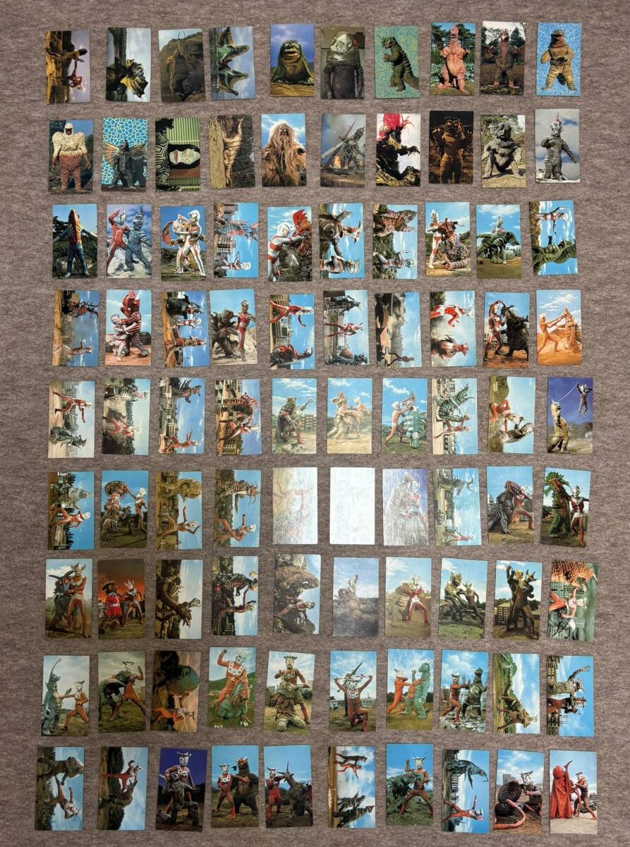 ☆当時物☆ ウルトラマン 怪獣 カード 90枚 まとめ売り ジャンク 現状品 検索 セブン タロウ エース レオ 特撮_画像1