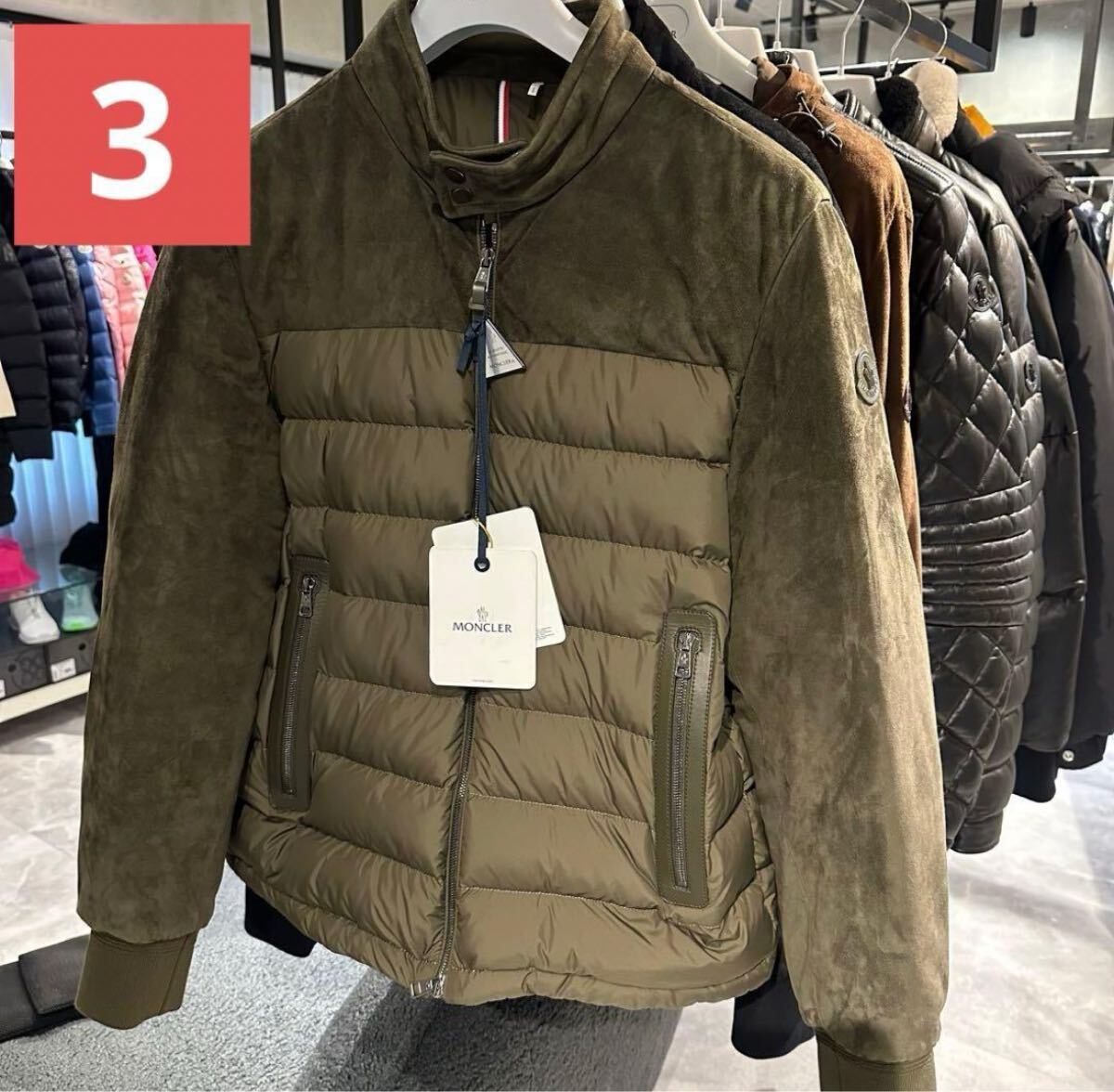 サイズ3 Moncler MONVISO グリーンカーキ 定価60万円以上_画像1