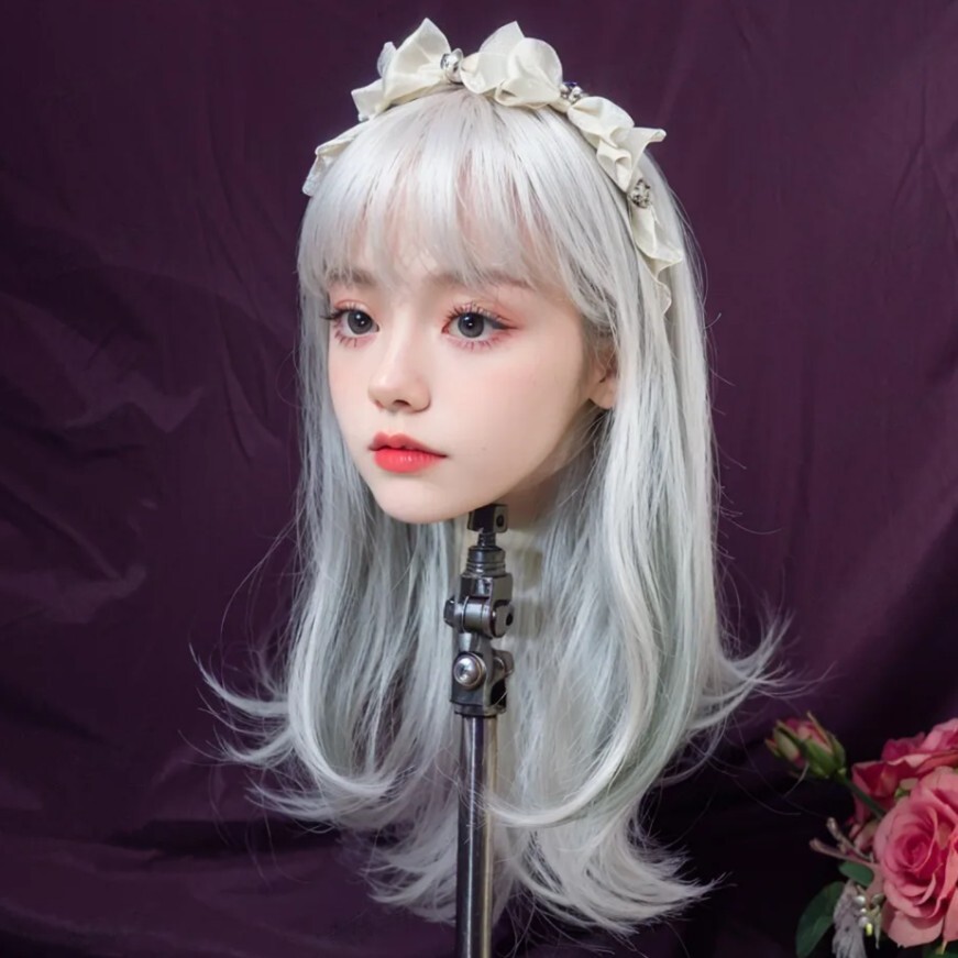 ドールヘッド 等身大リアルドール用 TPE製 カスタムドールヘッド M16接続 ウィッグ付き T_画像3