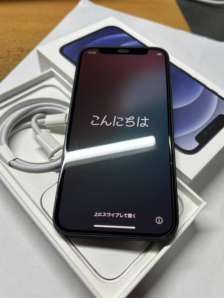 iPhone12 mini 128GB черный sim free прекрасный товар ( б/у )Apple( Apple ) б/у. оригинальный покрытие . новый товар. экран стекло 1 листов имеется 