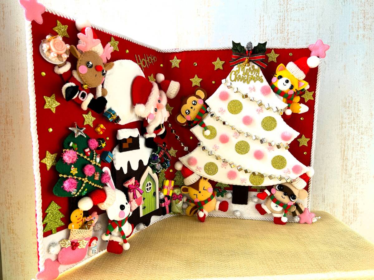 HAPPY* ручная работа * фетр * цельный гобелен * стена украшение * интерьер * Рождество * tree * lease * подарок * солнечный ta* животное * носки