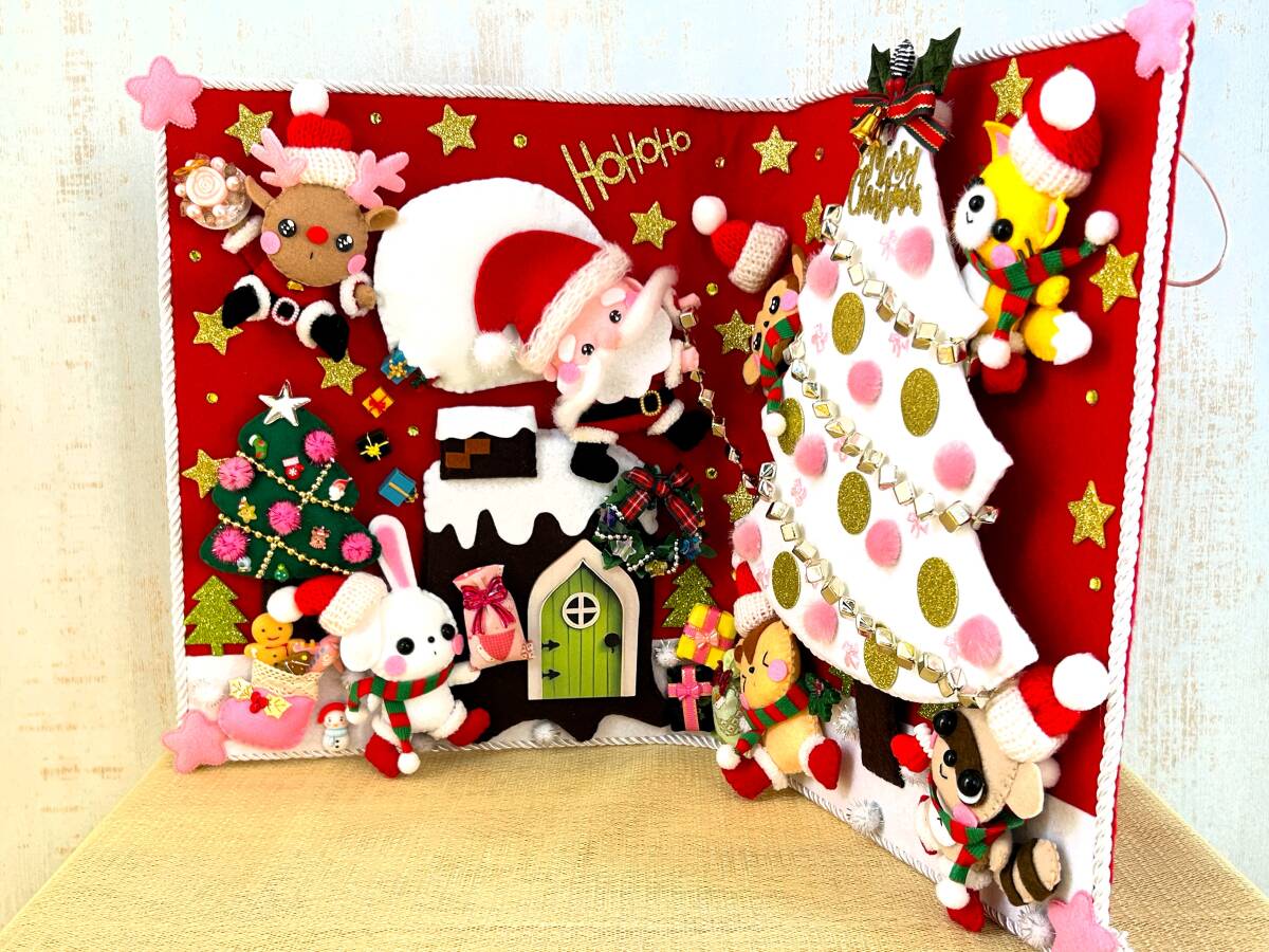 HAPPY* ручная работа * фетр * цельный гобелен * стена украшение * интерьер * Рождество * tree * lease * подарок * солнечный ta* животное * носки
