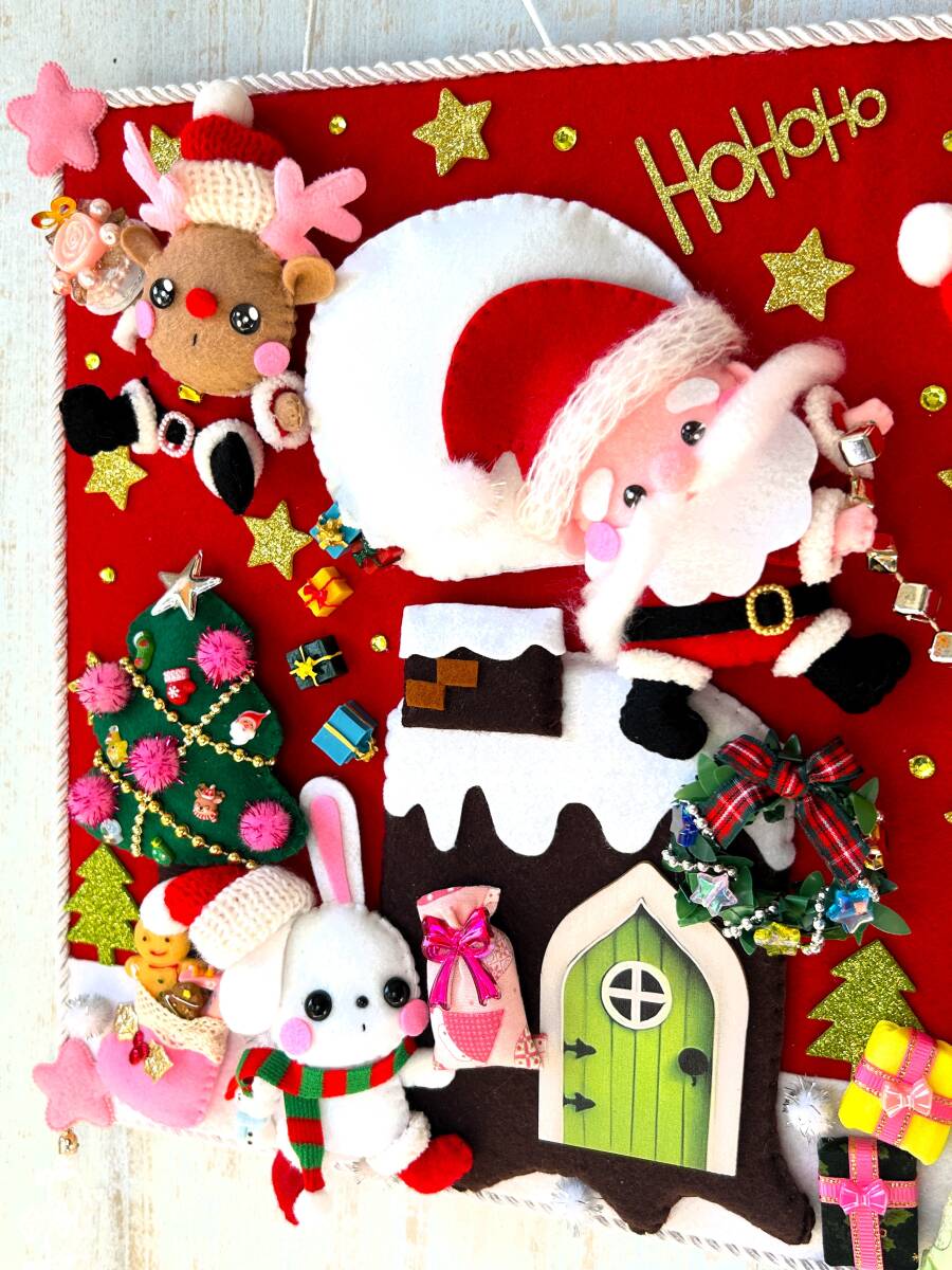 HAPPY* ручная работа * фетр * цельный гобелен * стена украшение * интерьер * Рождество * tree * lease * подарок * солнечный ta* животное * носки