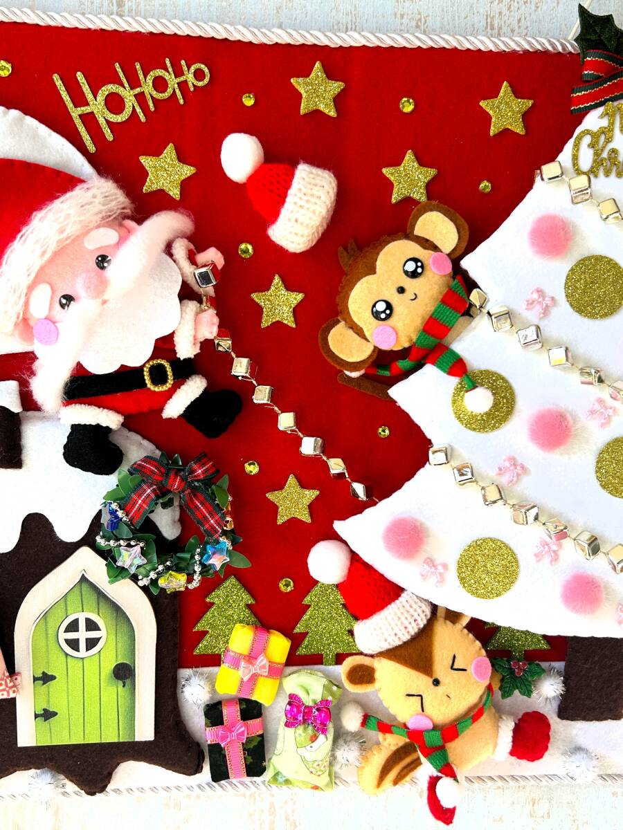 HAPPY* ручная работа * фетр * цельный гобелен * стена украшение * интерьер * Рождество * tree * lease * подарок * солнечный ta* животное * носки