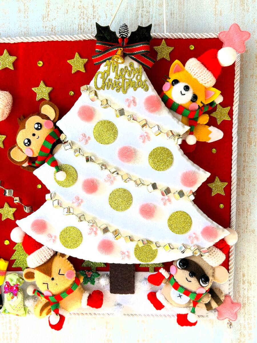 HAPPY* ручная работа * фетр * цельный гобелен * стена украшение * интерьер * Рождество * tree * lease * подарок * солнечный ta* животное * носки