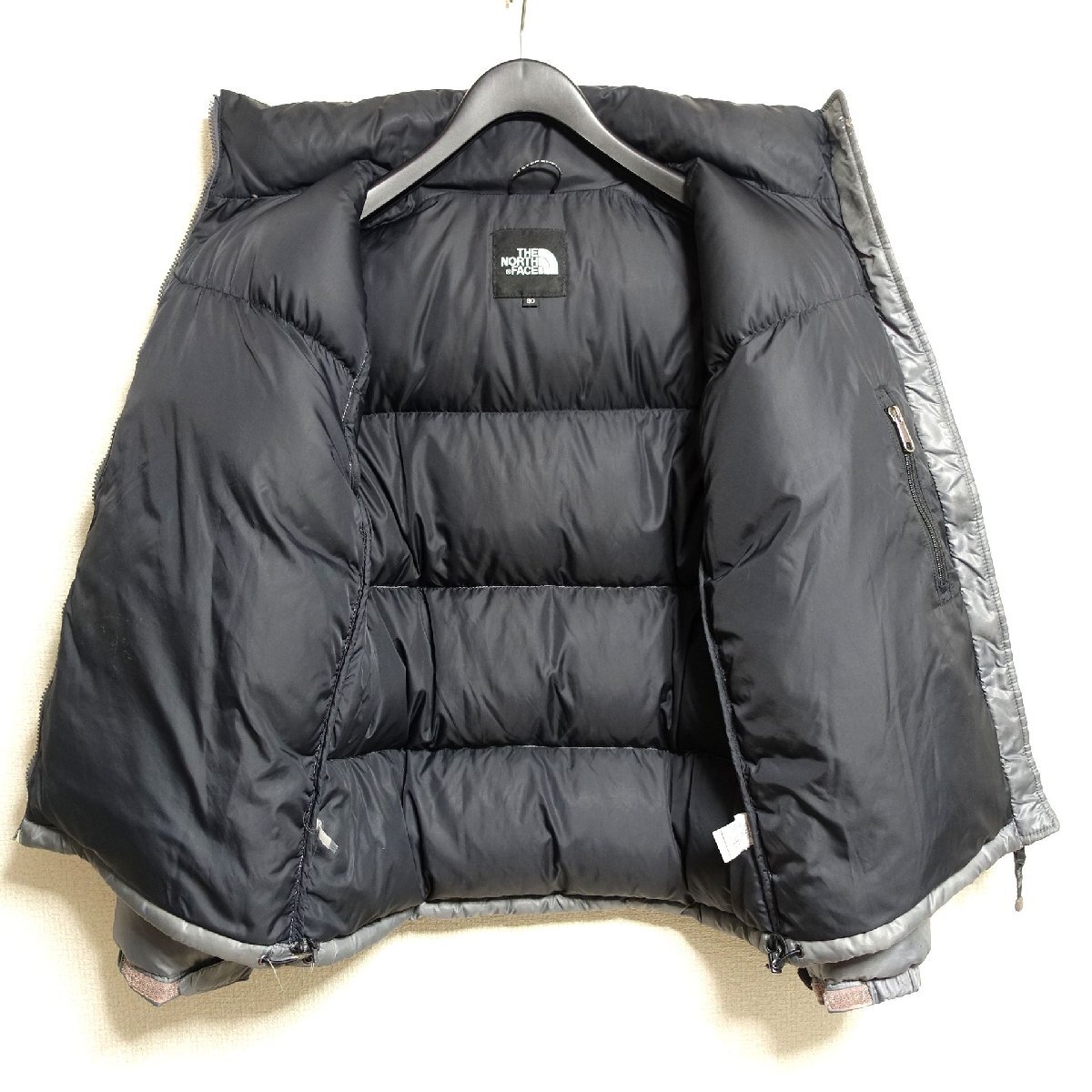 THE NORTH FACE ノースフェイス ヌプシ ダウンジャケット 700FP メンズ Sサイズ 正規品 グレー Z6021_画像3