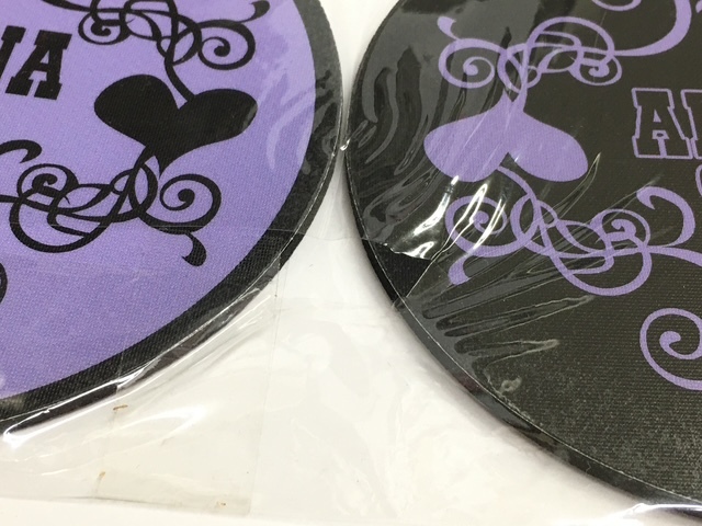 【ANNA SUI】(NO.7722)アナスイ コースター2枚セット　ブラック＆パープル　軽量　ロゴ入り　ノベルティ　未使用　非売品_画像5