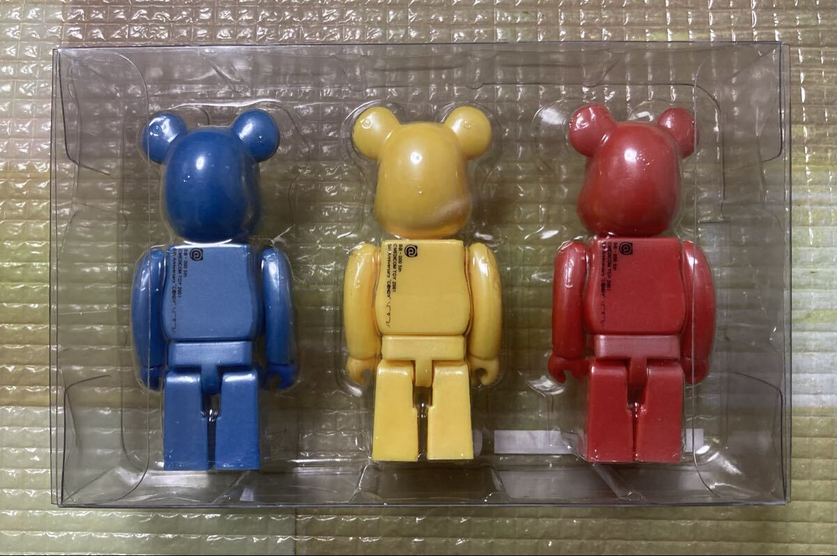 メディコムトイ★ベアブリック BE@RBRICK 100%★super sonic スーパーソニック 付録 赤黄青3体セット未開封★検索ベーシックアーティスト_画像3