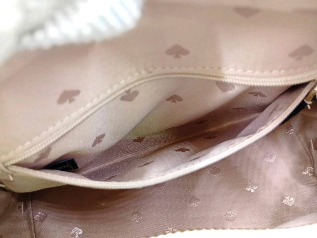 Kate Spade■ケイト スペード ステイシー カラーブロック サッチェル 2way ハンド ショルダー バッグ レザー ベージュ系■中古品_画像9