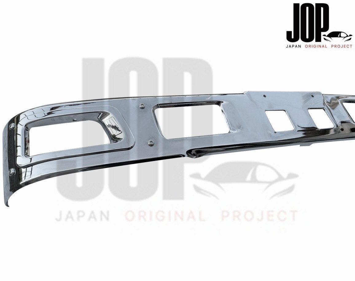 いすゞ エルフ 平成19年1月~令和5年2月 メッキ フロント バンパー ローキャブ 標準 エアダム 無し 鉄製 フォグカバー& 取付ブラケット付_画像3