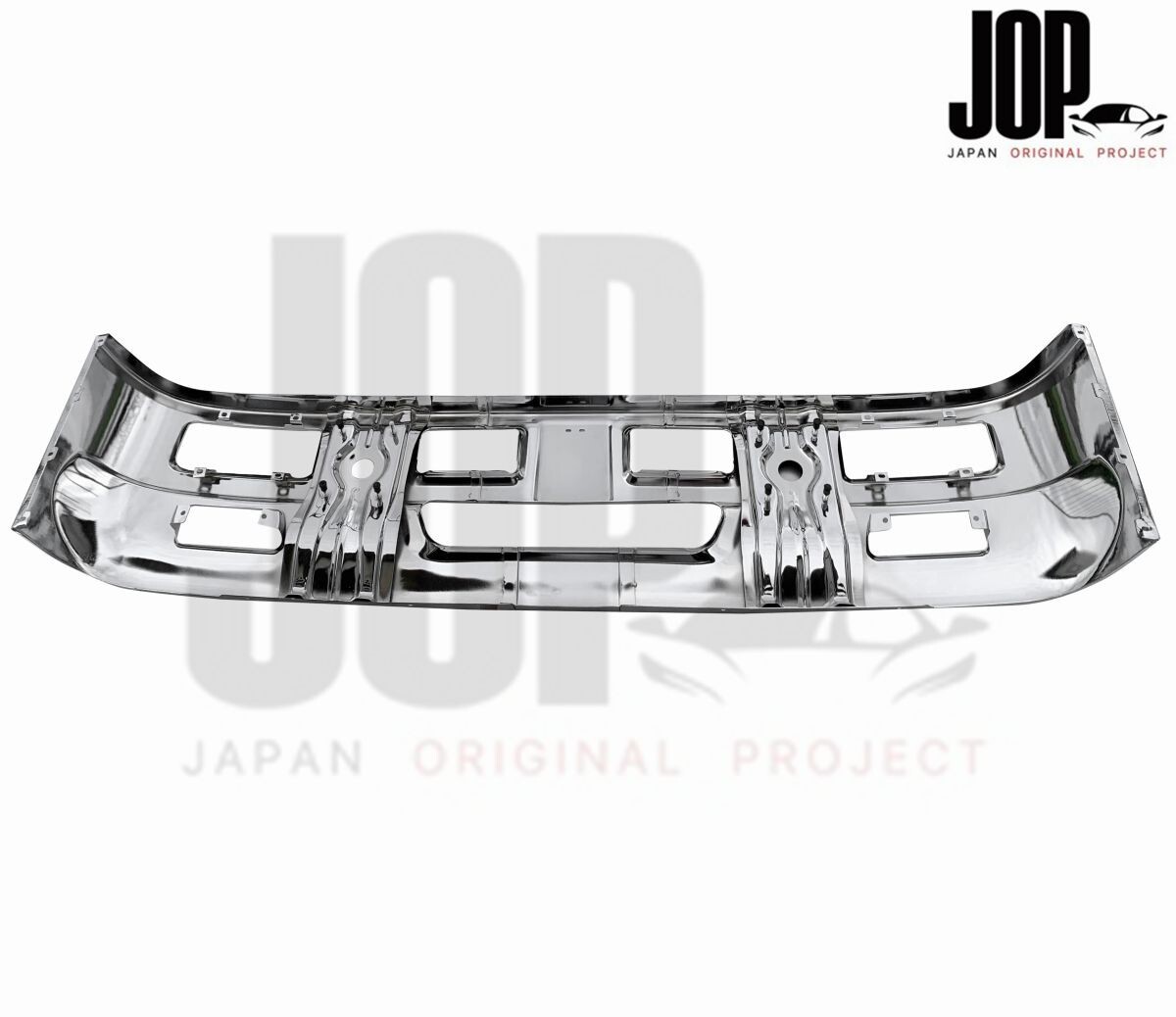 ふそう ジェネレーション キャンター ワイド メッキ ハイブリッド フロント バンパー W2000mm H450mm LED フォグランプ 取り付けステー 付_画像6