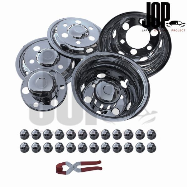 ホイール ライナー ステンレス 日野 ふそう いすゞ 日産 5.5J-16インチ-135 5 1/2J PCD 222.25mm 41mmナット 6穴 フロント リア 前後 set_画像1